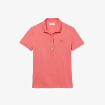 Lacoste Stretch Cotton Piqué Polo Shirt Dámské - Polo Růžové | CZ-BEfDau